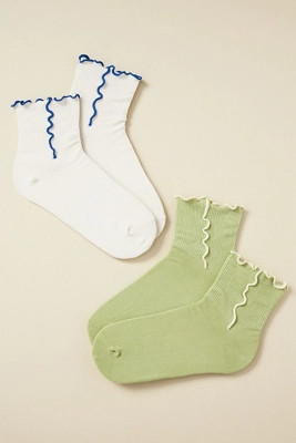 Ruffle Cuff Socks, Set of 2 | Anthropologie (US)