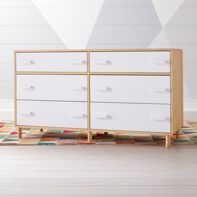 Kids Paxson Wide White Dresser + Reviews | Crate and Barrel | Crate & Barrel