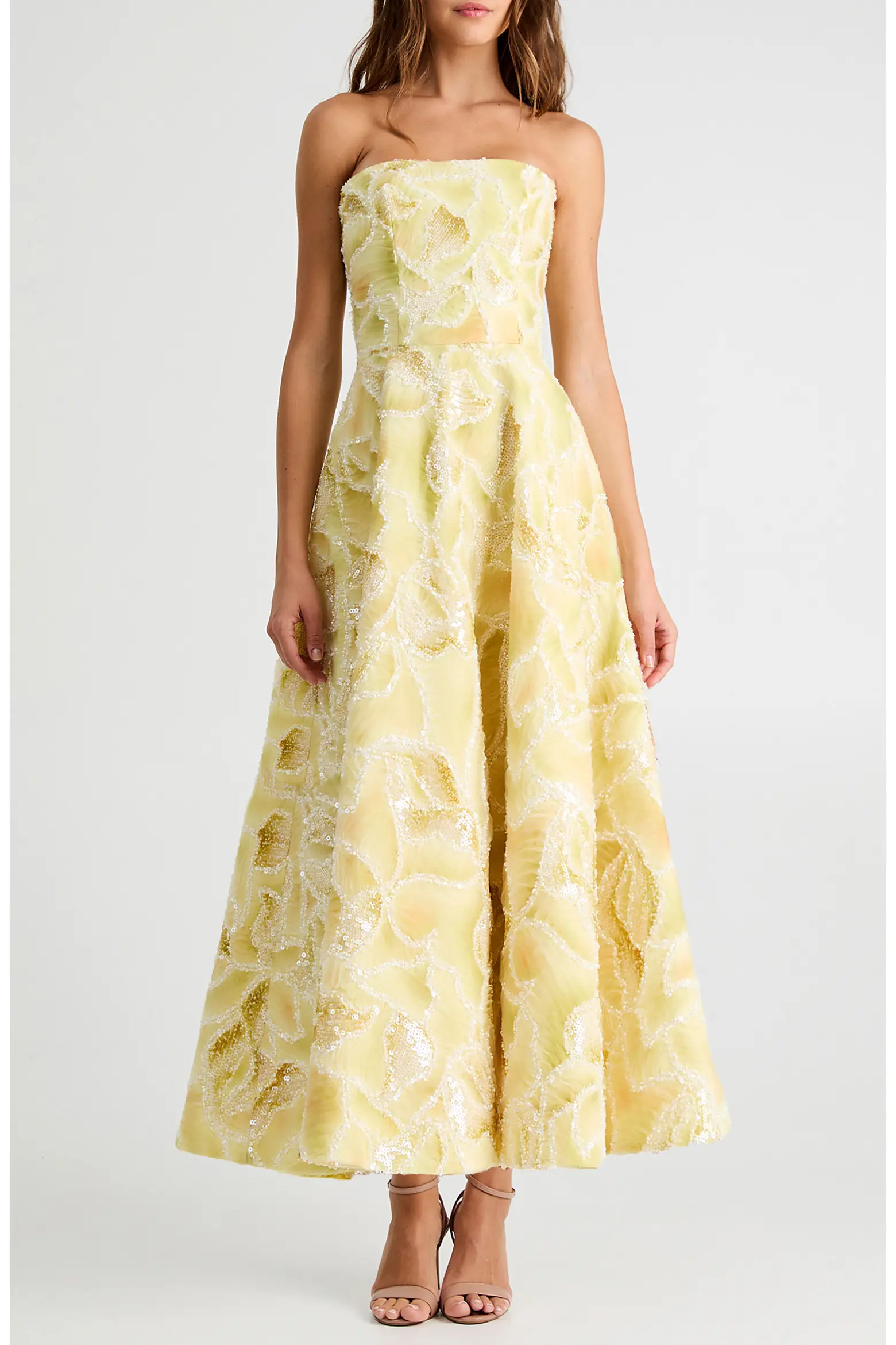Vivian Sequin Floral Strapless Gown (Women) | Nordstrom | Nordstrom