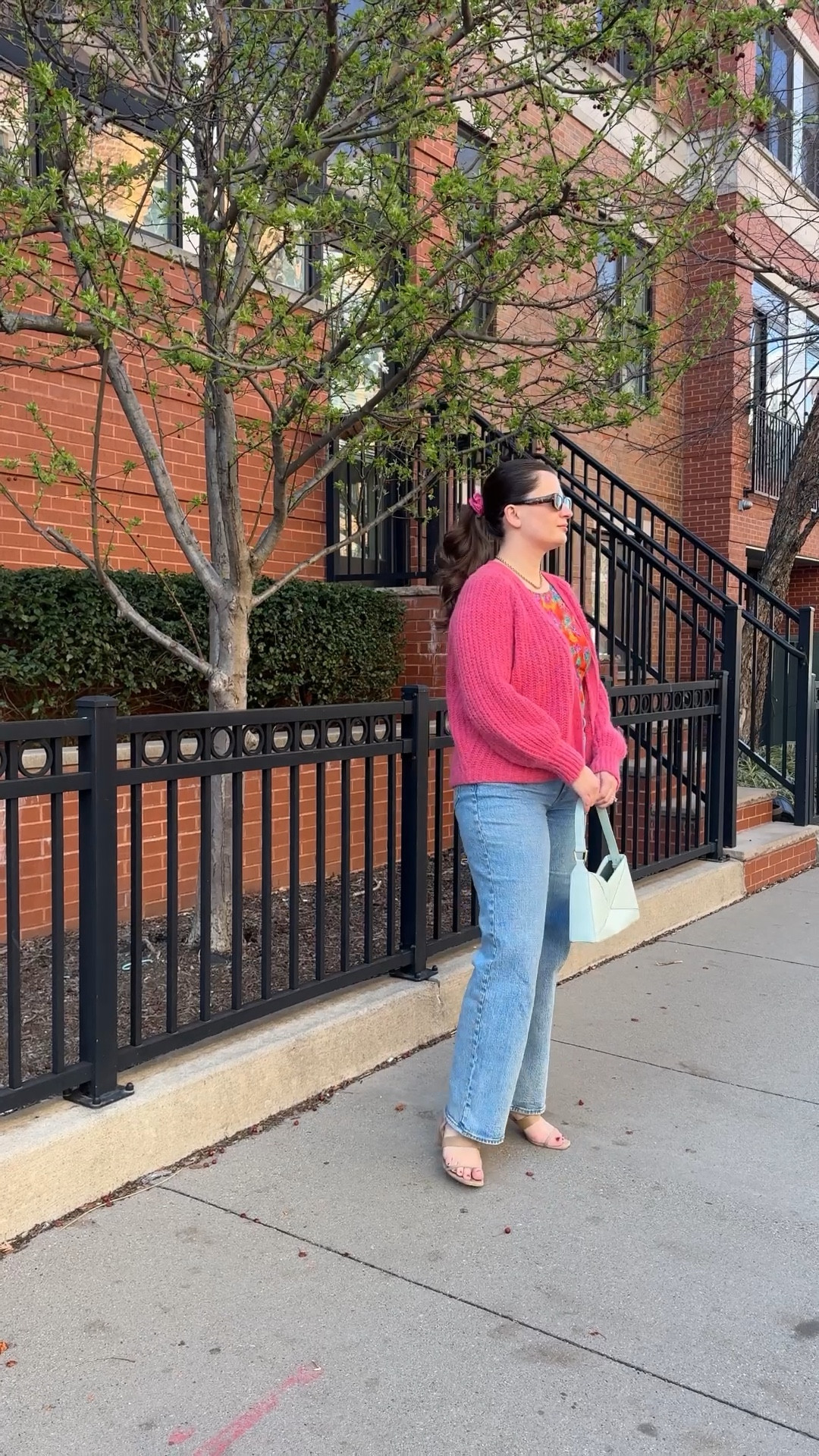 Spring outfit idea with my pink cardigan! A fun and casual outfit featuring a pink cardigan over a floral tank top and relaxed denim. The combination of bright hues and classic accessories, like a seafoam green bag and nude heels, makes this look both playful and put-together.

#LTKStyleTip #LTKFindsUnder100 #LTKSeasonal