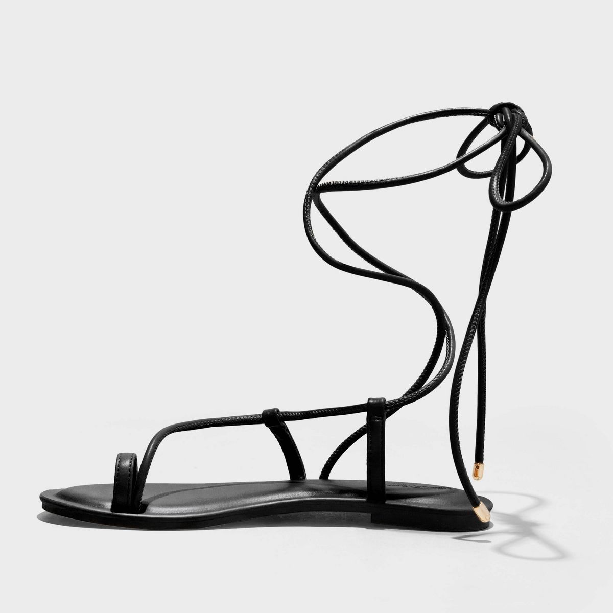 Women's Augusta Lace-Up Toe Loop Sandals - Universal Thread™ Black 5.5 | Target
