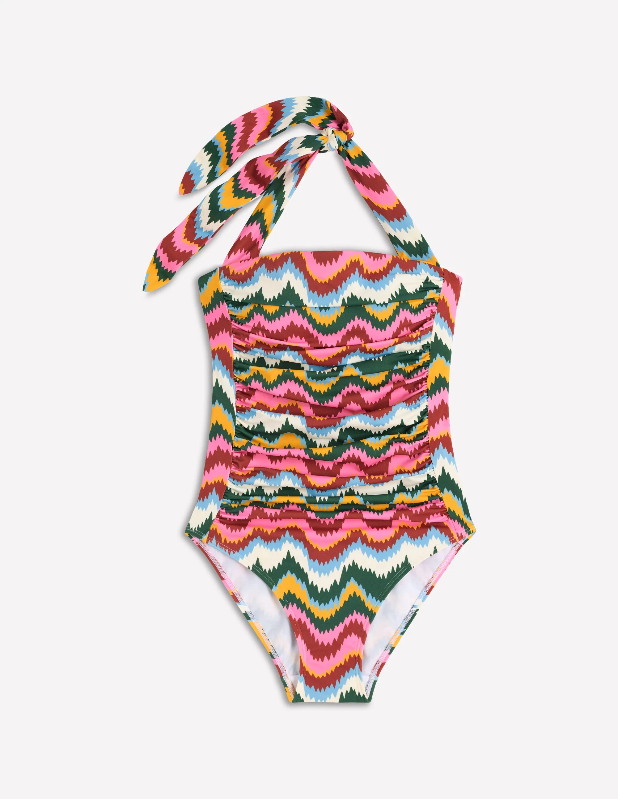 Kythira Ruched Swimsuit-Multi, Zig Zag Wave | Boden (US)