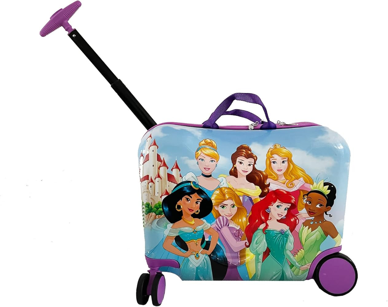 Disney Princess Ride on Suitcase for Kids, 18'' Suitcase with Seat for Kids, Cute Lightweight Kid... | Amazon (US)