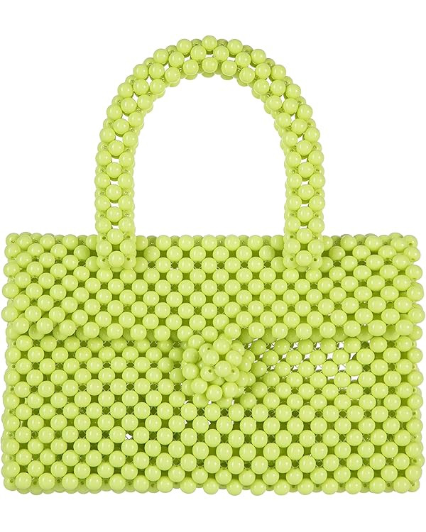 YUSHINY Women Acrylic Beaded Clutch Macaron Color Message Bag with Strap for Wedding Evening Part... | Amazon (US)