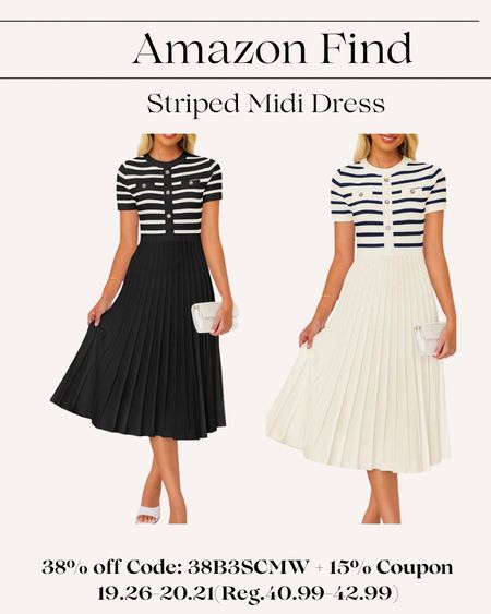 In love with this classic dress for spring and summer! It comes in 6 colors but I don’t think you can go wrong with the back or cream! I just ordered the black and might go back for the other. Clip the coupon and add code 38B3SCMW to bring the price down to $20!! (Sale ends 5/12/24 or until all codes are redeemed) 

#LTKOver40 #LTKSaleAlert #LTKWorkwear