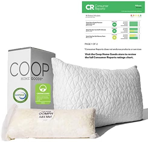 Coop Home Goods Original Loft Pillow Queen Size Bed Pillows for Sleeping - Adjustable Cross Cut Memo | Amazon (US)