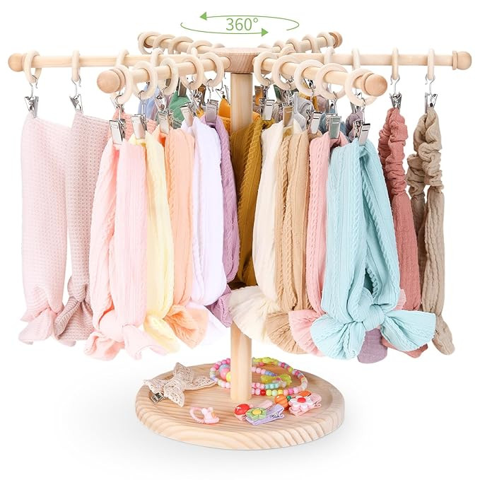 POVETIRE Headband Holder Bow Organizer for Girls,360 Rotating Hair accessories Organizer Storage ... | Amazon (US)