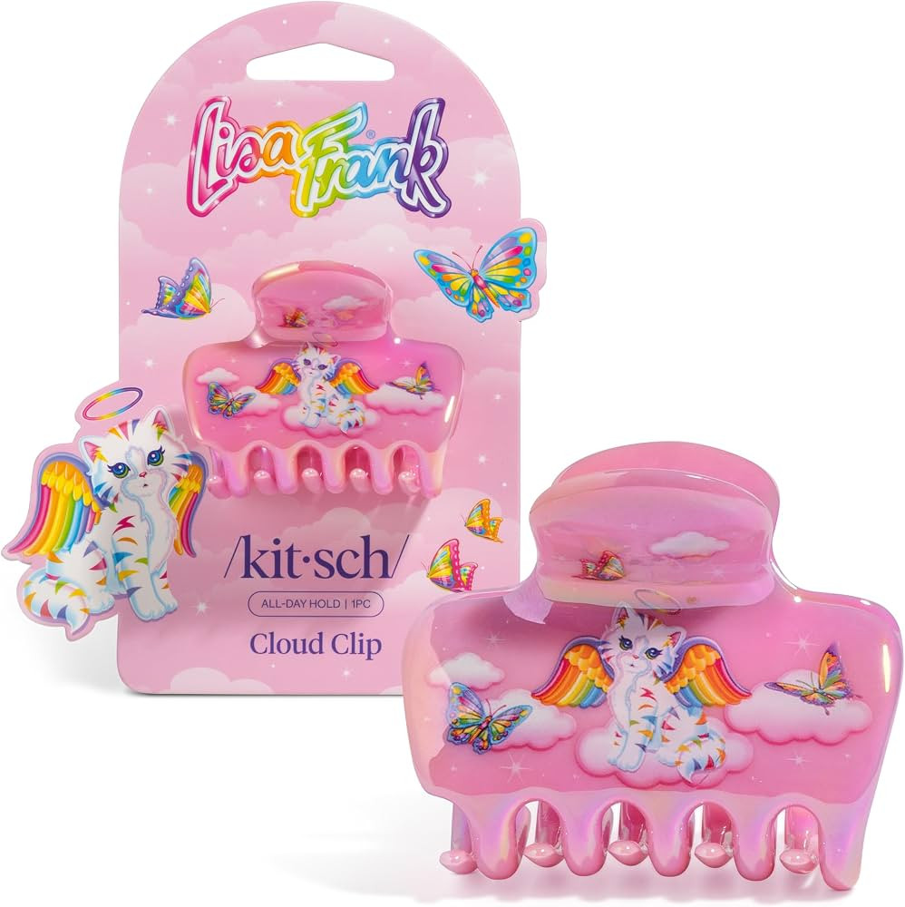 Lisa Frank x Kitsch Medium Cloud Hair Clip for Women - Angel Kitty, 1pc | Amazon (US)