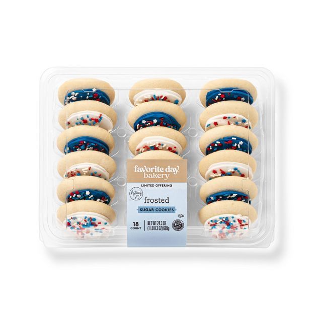 Blue &#38; White Frosted Sugar Cookies - 18ct - Favorite Day&#8482; | Target