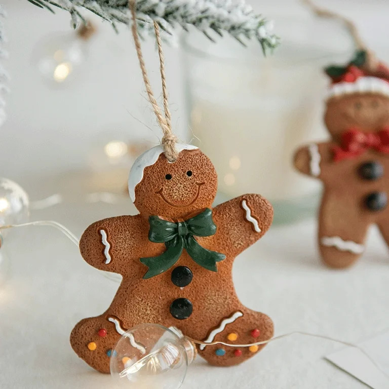 harmtty Xmax Christmas Resin Gingerbread Man Ornament Adorable with Hanging Lanyard Xmas Christma... | Walmart (US)