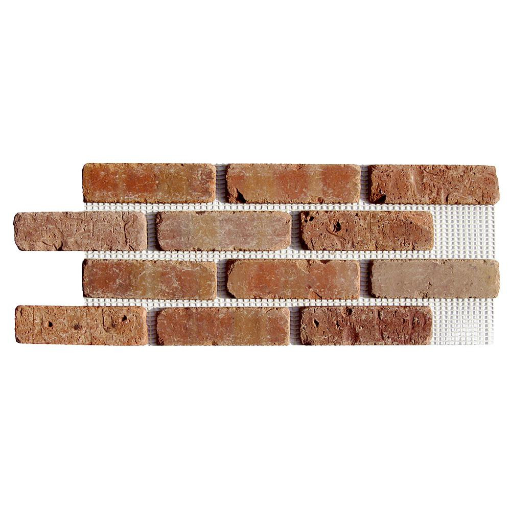 Brickwebb Dixie Clay Thin Brick Sheets - Flats (Box of 5 Sheets) - 28 in. x 10.5 in. (8.7 sq. ft.... | The Home Depot
