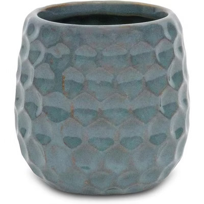 Cheung's Farrier Hexagon Pattern Blue Ceramic Pot - Small | Target