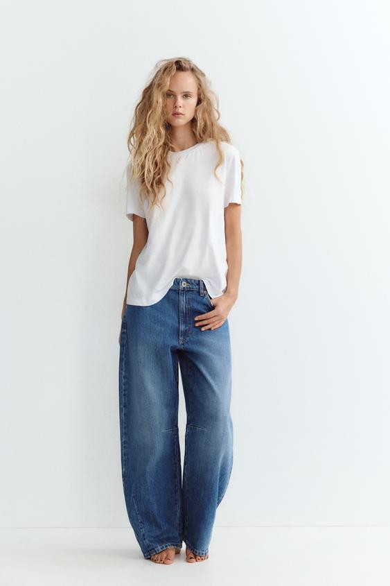 TRF MID WAIST BAGGY BALLOON JEANS | Zara US