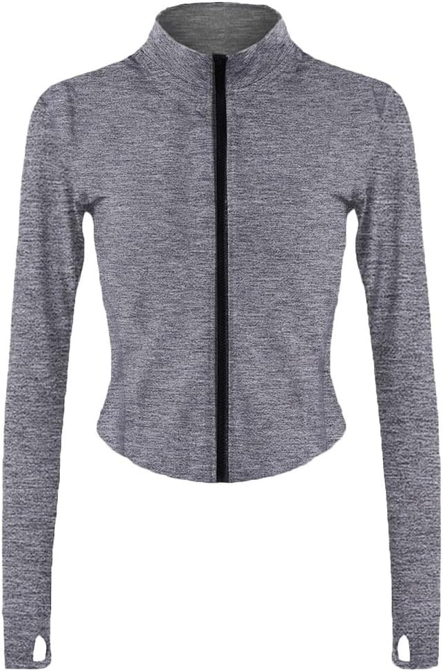 Lviefent Womens Lightweight Full Zip Running Track Jacket Workout Slim Fit Yoga Sportwear with Th... | Amazon (US)