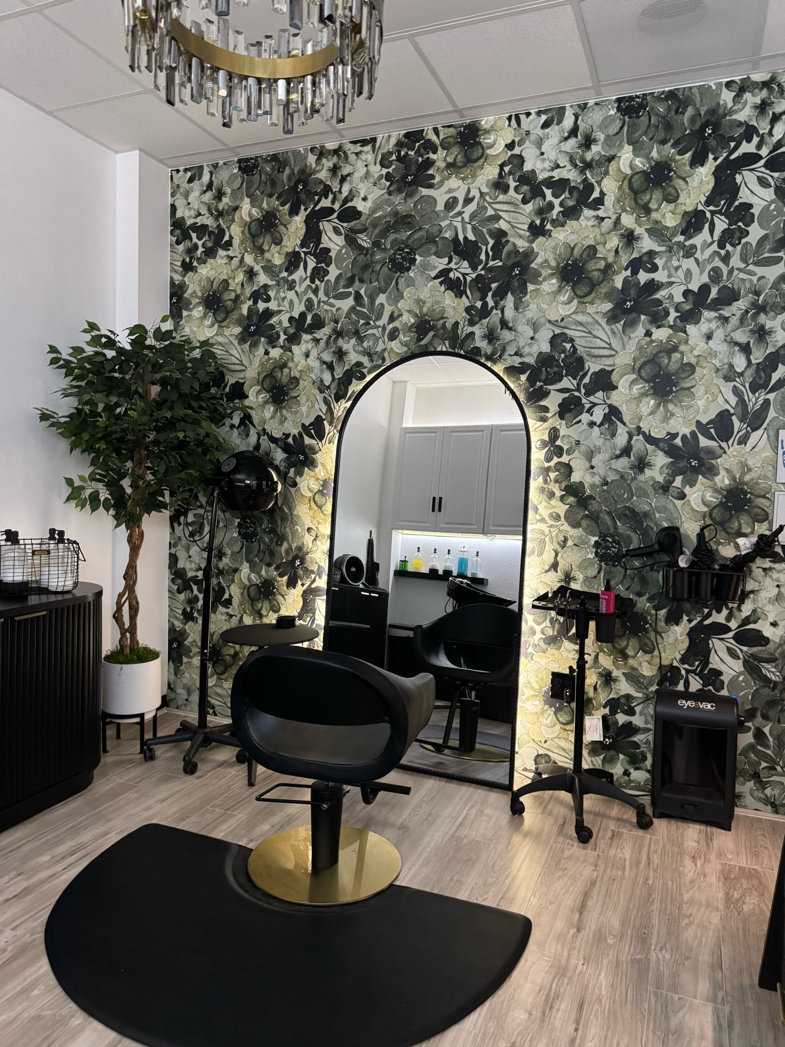 Salon Suite Luxury Decor Must Haves Hairstylist plants mirror chair @deandramariebeautybarstudio 

#LTKBeauty #LTKStyleTip #LTKHome