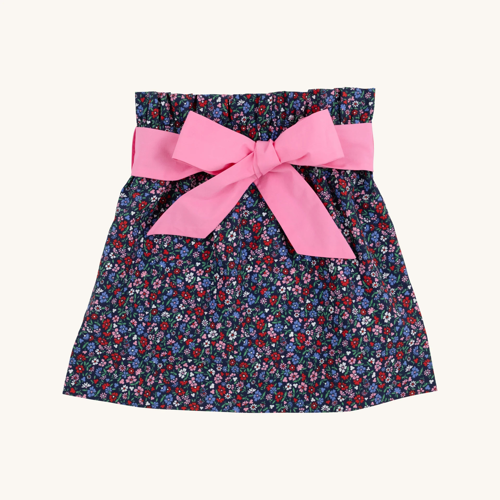 Beasley Bow Skirt - Fairfax Farm Floral with Hamptons Hot Pink | The Beaufort Bonnet Company