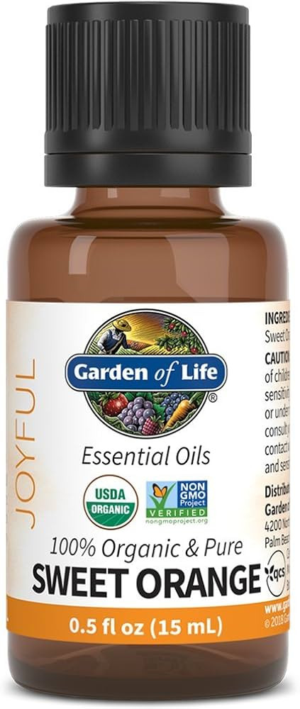 Garden of Life Essential Oil Sweet Orange 100% USDA Organic & Pure, Clean, Undiluted & Non-GMO fo... | Amazon (US)