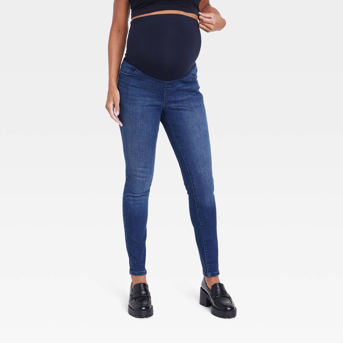 Over Belly Skinny Maternity Pants - Isabel Maternity by Ingrid & Isabel™ Blue | Target