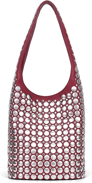 YFGBCX Vegan Leather Tote Bag Studded Purses for Women Y2K Purse Fall Hobo Bag Portuguese Stud Sh... | Amazon (US)