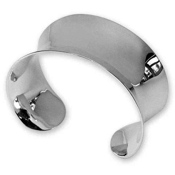Sterling Silver Plain Finish Concave Cuff | Etsy AU