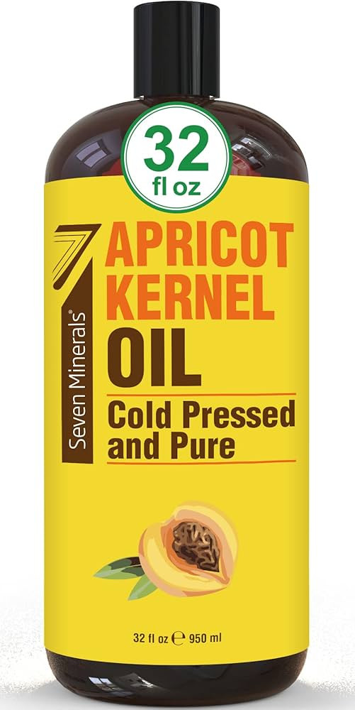 Pure Cold Pressed Apricot Kernel Oil - Big 32 fl oz Bottle - Non-GMO, Hexane Free, Natural & Ligh... | Amazon (US)