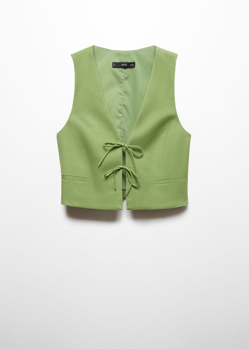 Vest with tie closure -  Women | Mango USA | MANGO (US)