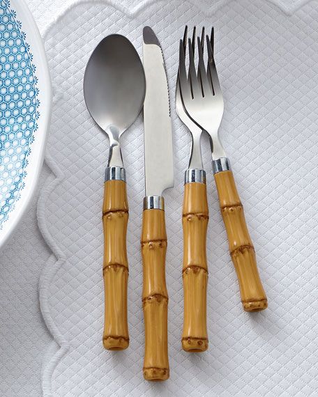 Cambridge Silversmiths 20-Piece Bamboo-Style Flatware Service | Horchow