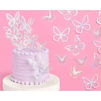 xo, Fetti 3D Butterfly Birthday Cake Topper, Iridescent - 24 Pcs | Bachelorette Decorations, Pastel Cupcake Supplies, Baby Shower | Etsy (US)