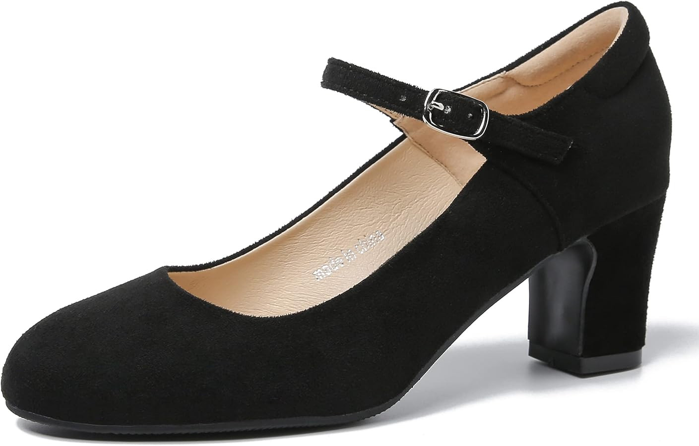 Women's Mary Jane Pumps, Block Heel, Round Toe, Ankle Strap with Buckle, 2.48 Inch Office Church ... | Amazon (US)
