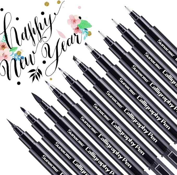 Calligraphy Pens, Hand Lettering Pen, 10 Size Caligraphy Brush Pens for Beginner, Writing, Sketch... | Amazon (US)