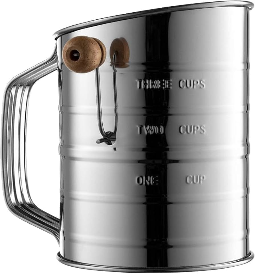 Bellemain Stainless Steel Flour Sifter for Baking with Hand Crank - 3 Cup | Amazon (US)