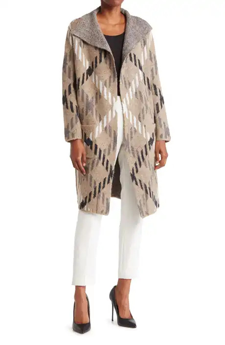 Joseph A Tonal Plaid Maxi Cardigan | Nordstromrack | Nordstrom Rack