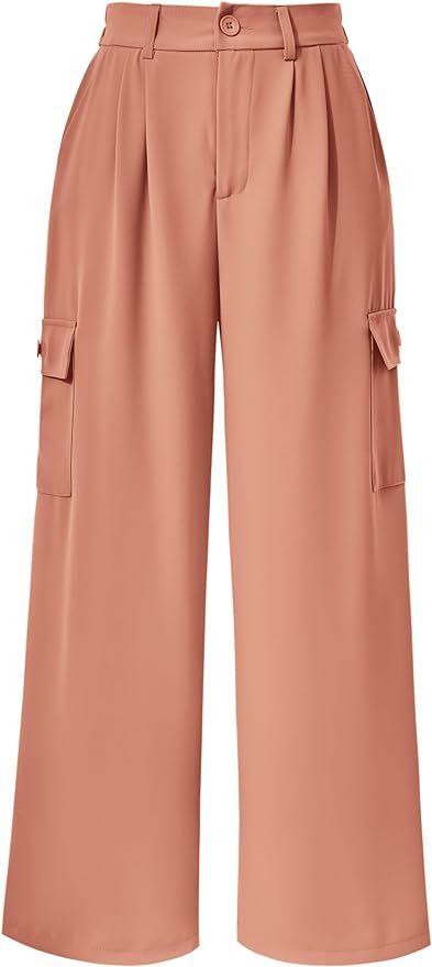 Pretty Garden Womens Business Pants Wide Leg High Waisted Capris Straight Long Work Trousers With... | Amazon (US)