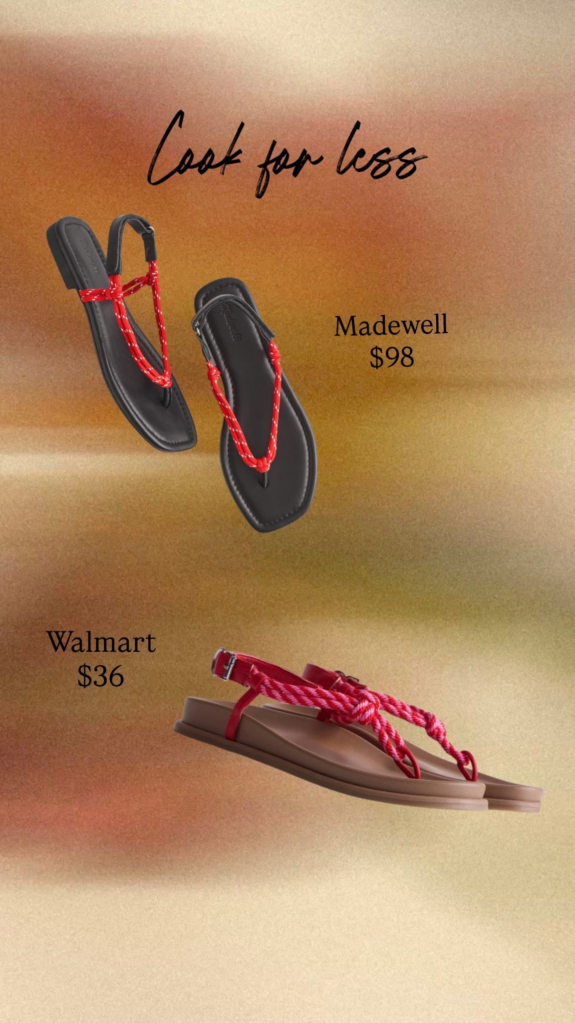 Rope sandal look for less at Walmart!

￼Summer shoe, sandal, summer 2026