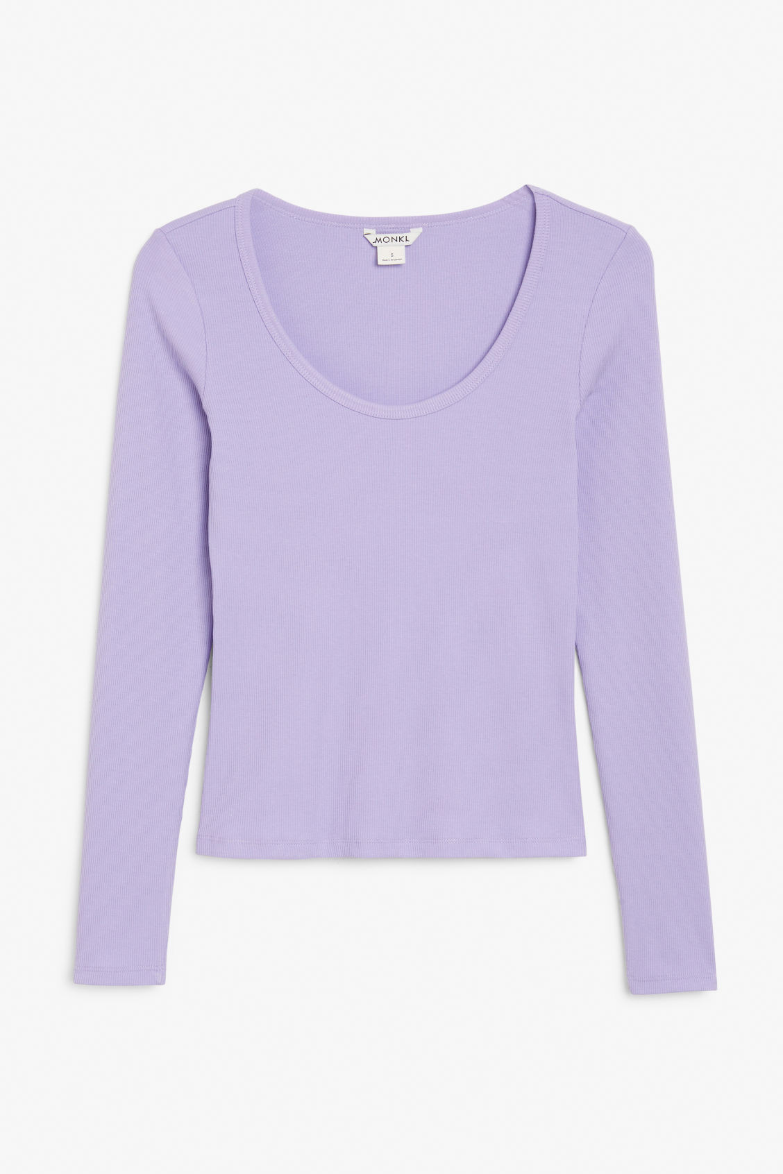 Scoop neck long sleeve top - Purple | Monki