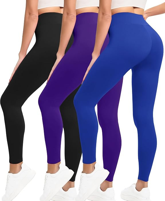VALANDY Creamlush 3 Pack High Waisted Leggings for Women Buttery Soft | Amazon (US)