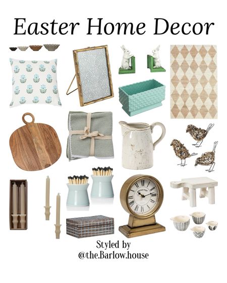 Easter Home Decor from Amazon 

French Country Kitchen
Kitchen decor
Stoneware pitcher
Wicker birds decor
Wood cutting boards
Wood trays
Stoneware measuring cups
Anthropologie inspired
Printed pillow
Kitchen wash cloths
White stand
Matches holder
Tulip candle sticks
Brass clock
Diamond rug
Scalloped decorative bowls
Rabbit book ends
Trending home decor
Storage box
Tiffany blue flower container
Gold frame
Easter table
Spring home decor
New spring decor
Sale items
Amazon finds
Pottery barn inspired
Studio McGee inspired
Neutral home decor finds

#LTKhome #LTKfindsunder50 #LTKsalealert