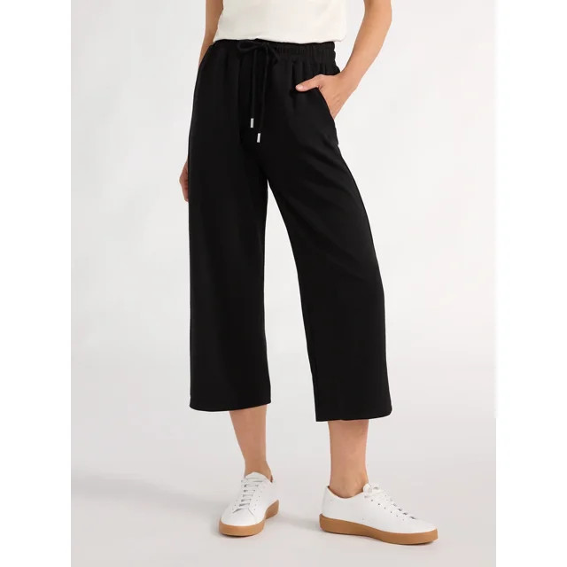 Scoop Women's and Women's Plus Scubaknit Cropped Sweatpants, Sizes XS-4X | Walmart (US)