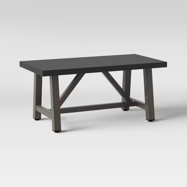 Faux Wood Patio Coffee Table with Faux Concrete Tabletop - Smith & Hawken™ | Target