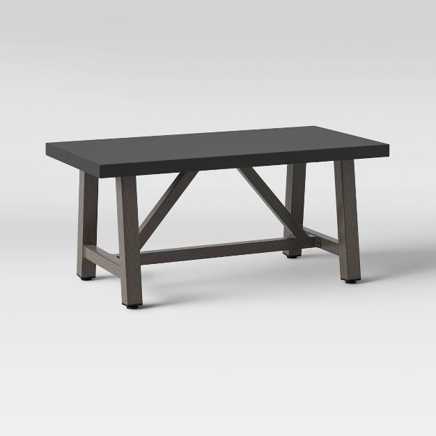 Faux Wood Patio Coffee Table with Faux Concrete Tabletop - Smith & Hawken™ | Target