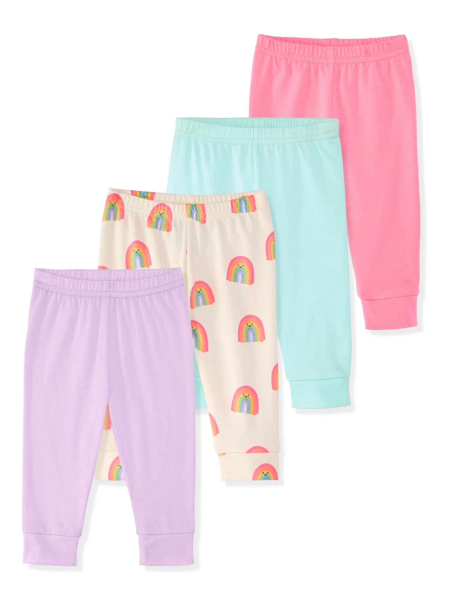 Garanimals Baby Girl Cotton Joggers, Solids & Prints, 4-Pack, 0–24M | Walmart (US)