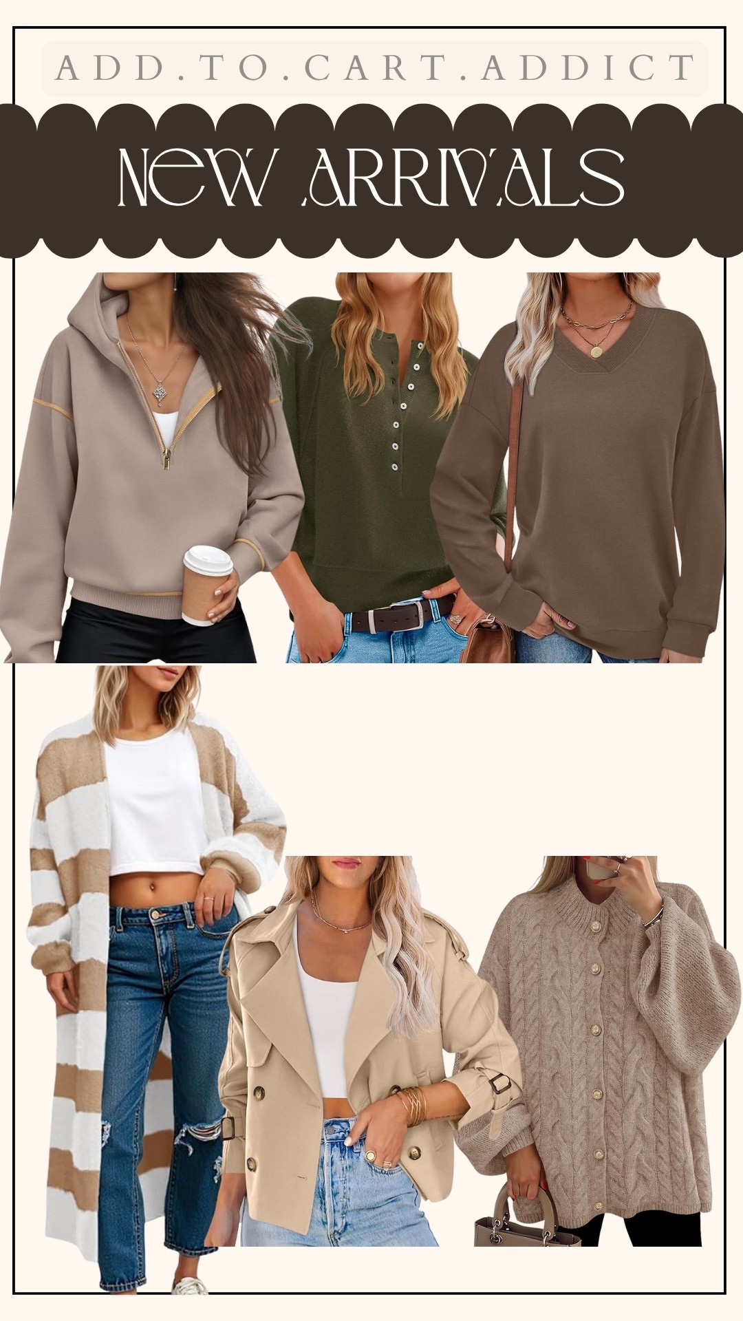 New season, new style! 🍁 These Amazon new arrivals are perfect for fall layering and cozy everyday outfits. Featuring neutral sweatshirts, striped cardigans, oversized knits, cropped trenches, and henley tops, these pieces make mixing and matching effortless.

Whether you’re running errands, heading to brunch, or dressing up casual, these Amazon fall essentials keep your wardrobe chic and comfy.

amazon new arrivals • amazon fall fashion • amazon sweaters • amazon fashion finds • cozy amazon outfits • amazon fall wardrobe • layering pieces amazon • amazon outfit ideas • amazon fashion essentials • amazon fall 2025 trends