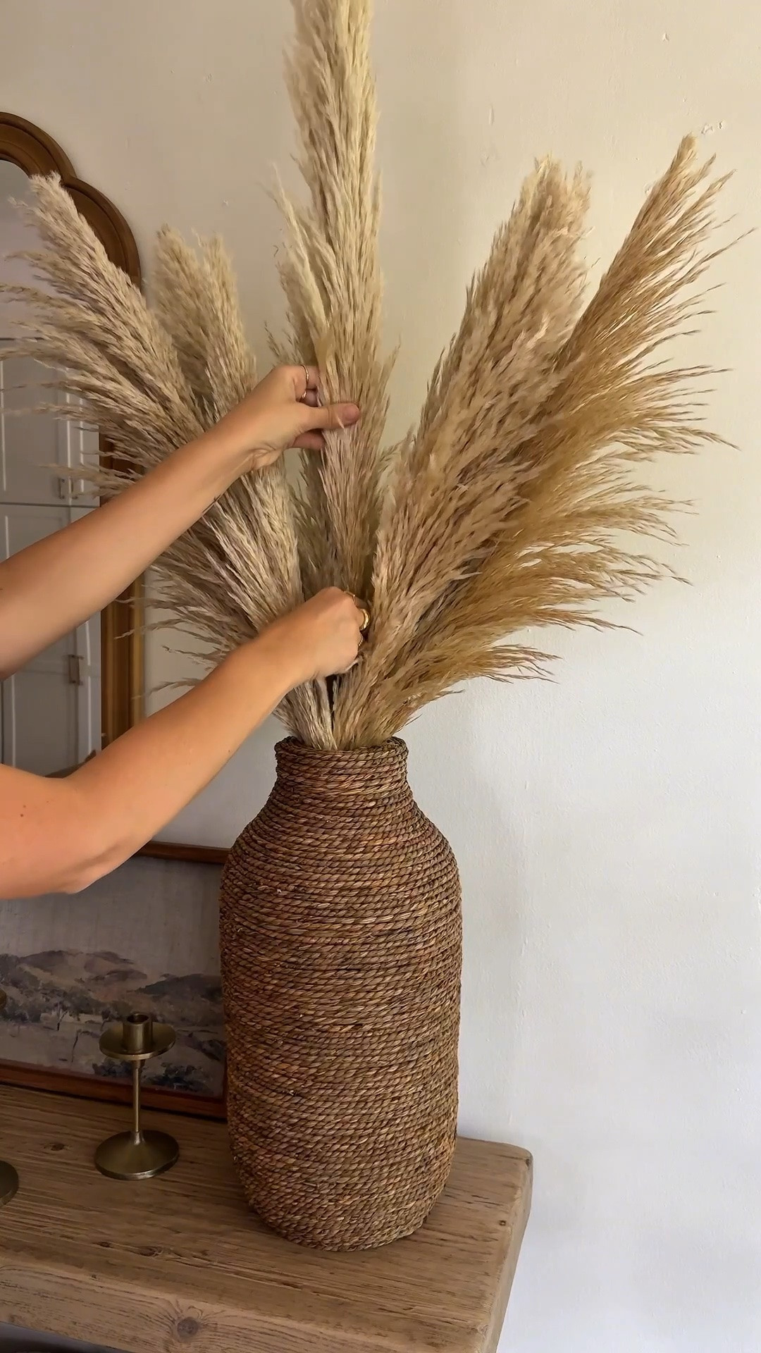 I love an easy + pretty and neutral Summer centerpiece idea for your home this season! I love the pampas grass stems and the sea grass vase!

#LTKHome #LTKSaleAlert #LTKOver40