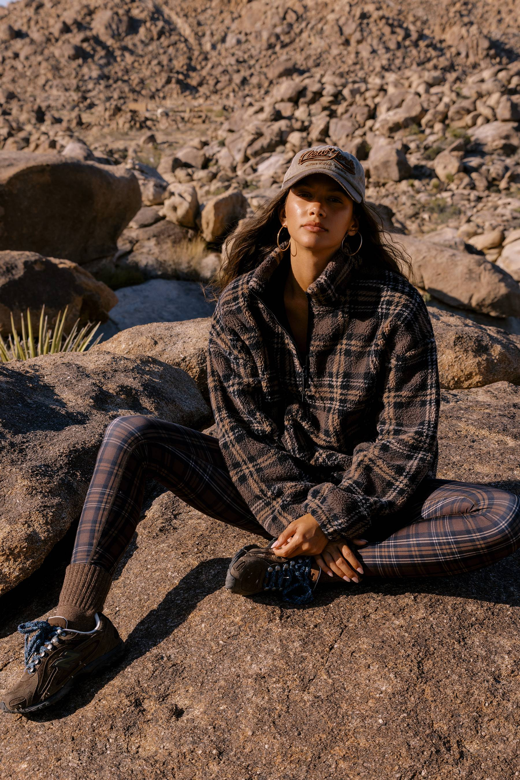 Leona Sherpa Chocolate Bar Plaid | Beach Riot