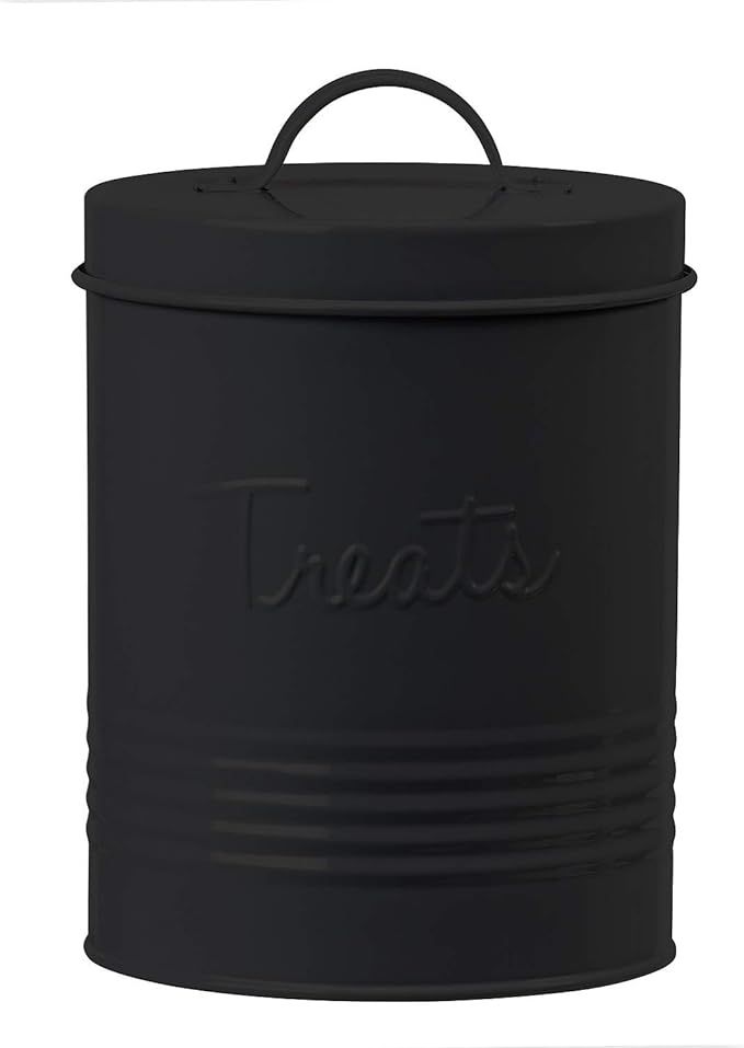 Amici Pet Retro Metal Storage Canister Treats Jar, 72 Fluid Ounces, Matte Black | Amazon (US)