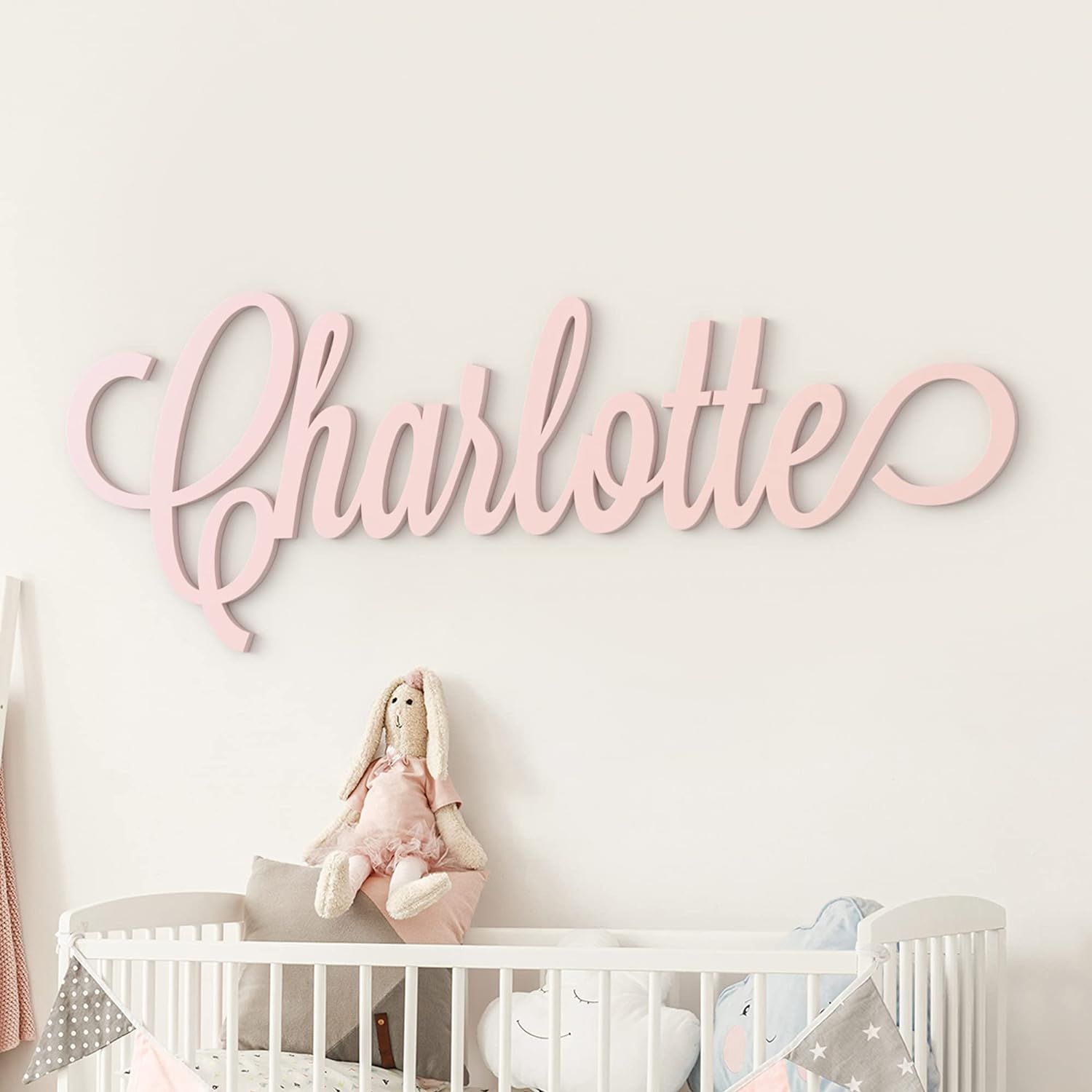 Personalized Custom Wooden Name Sign - CHARLOTTE Font Baby Name Sign For Nursery and Wall Decor (12" | Amazon (US)