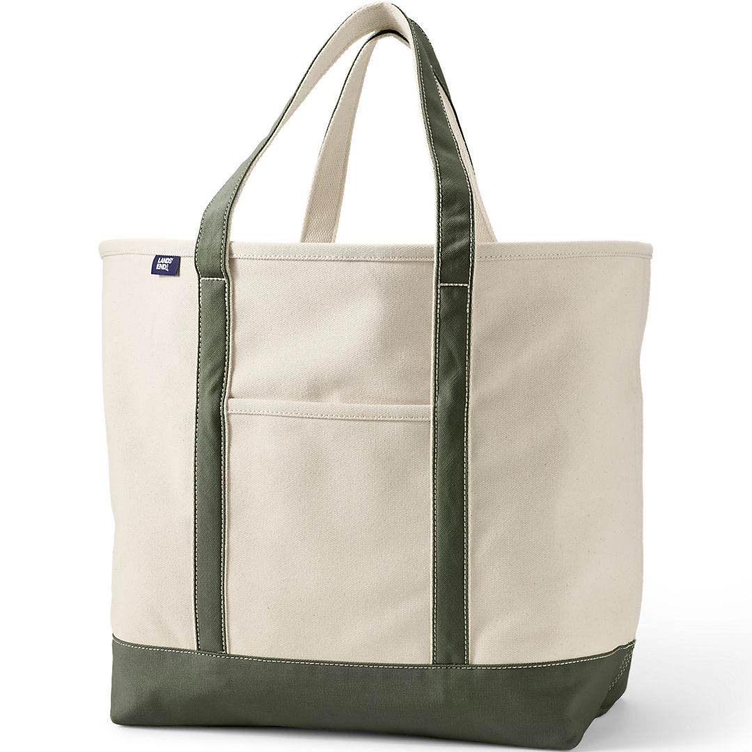 Extra Large Natural 5 Pocket Open Top Canvas Tote Bag | Lands' End (US)
