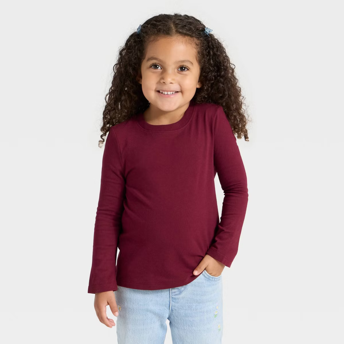 Toddler Girls' Long Sleeve Solid T-Shirt - Cat & Jack™ | Target