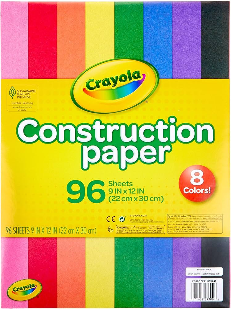 Crayola Construction Paper 96 Sheets | Amazon (US)