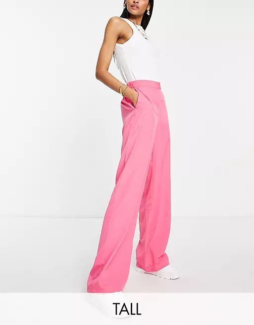 Vero Moda Tall wide leg trousers in pink | ASOS (Global)